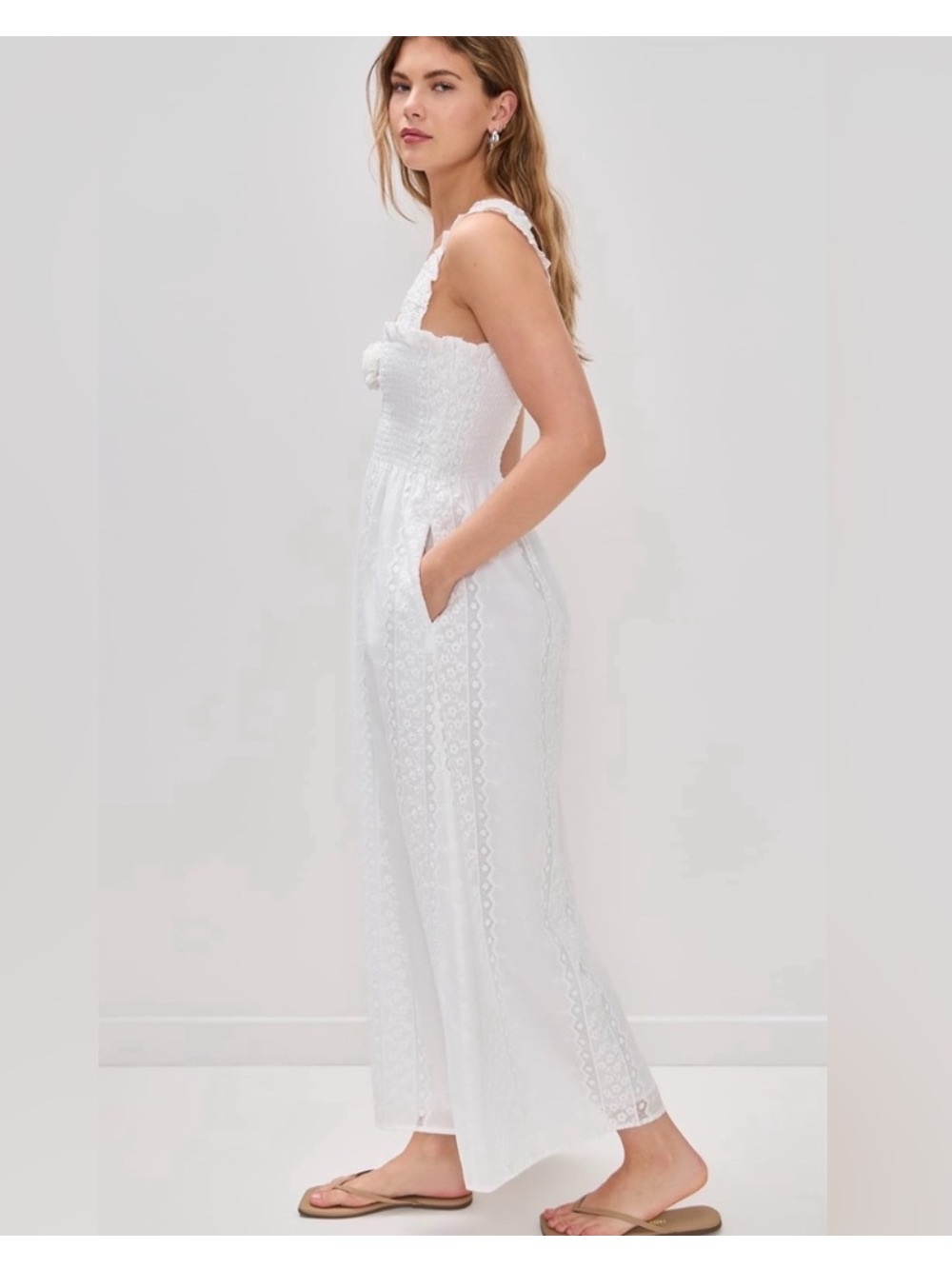 Hill House Home The Rosetta Nap Dress - White Voile Broderie Size L - Picture 2 of 10